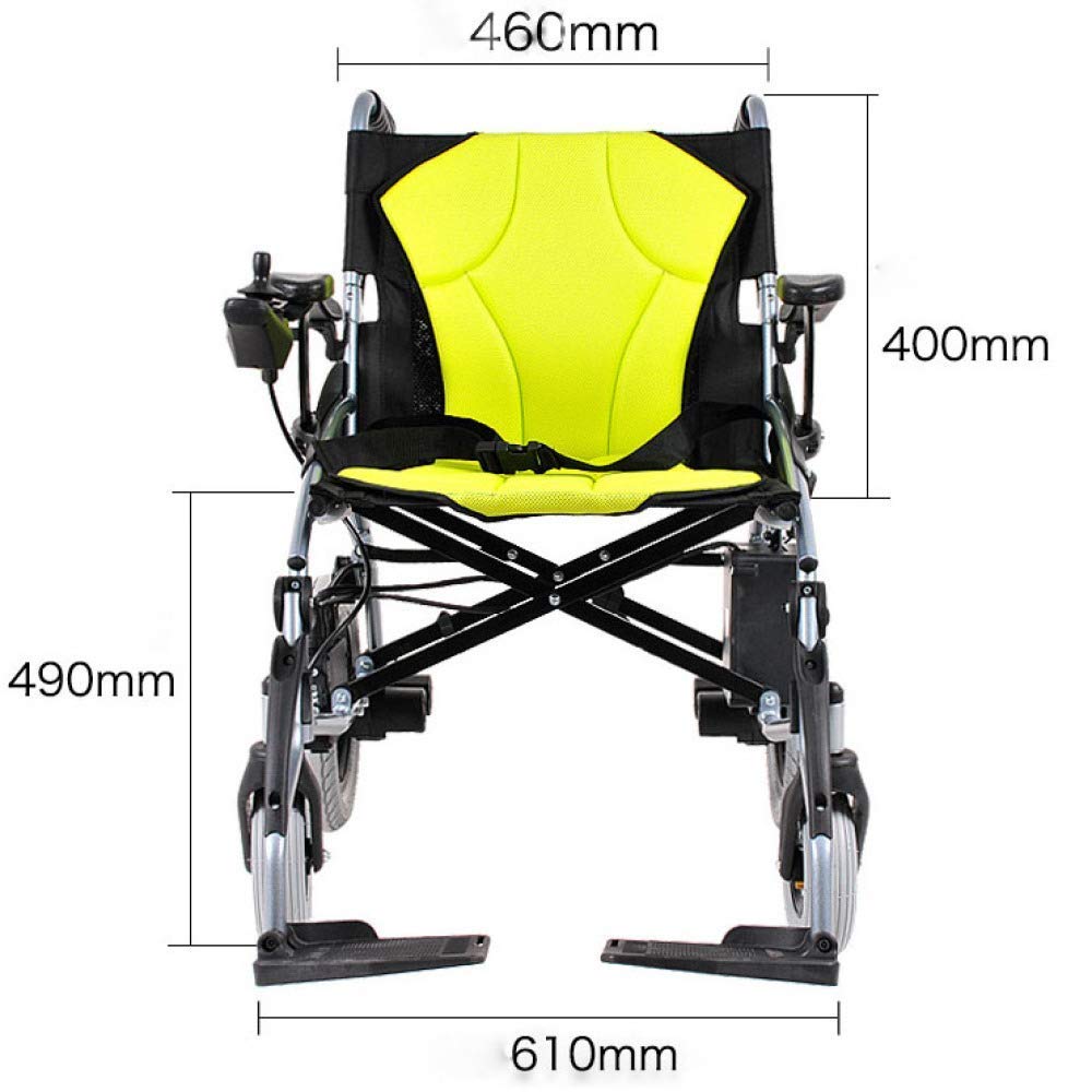 Silla de Ruedas Plegable portátil, Silla de Ruedas eléctrica, batería de Litio Plegable, portátil, Cuatro Ruedas, Inteligente, Inteligente, Anciano, discapacitado, Scooter, Verde