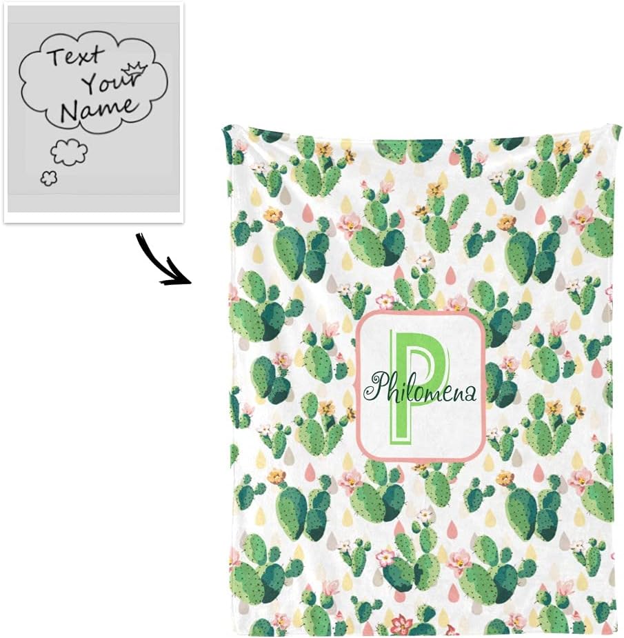 Personalized Cute Pink Rustic Elephant Baby Blanket with Name Custom Baby Nursery Throw Fleece Blankets for Boys and Girls Birthday Tapestry 30 X 40 : Baby