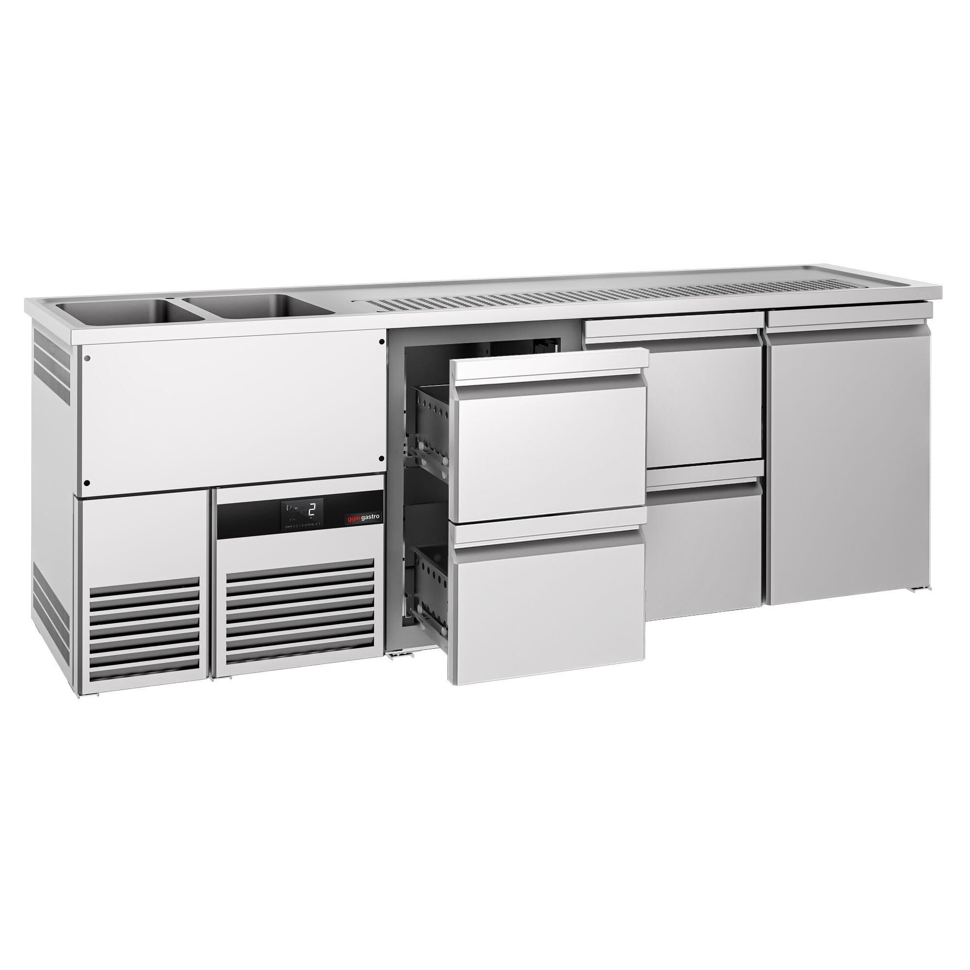 GGM Gastro Biertheke Premium 2500x700mm 1 Tür 4 Schubladen