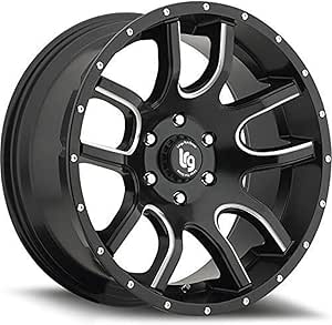 LRG Rims LRG108 Two Time Black Wheel with Milled Accents (20x12/8x170mm ...