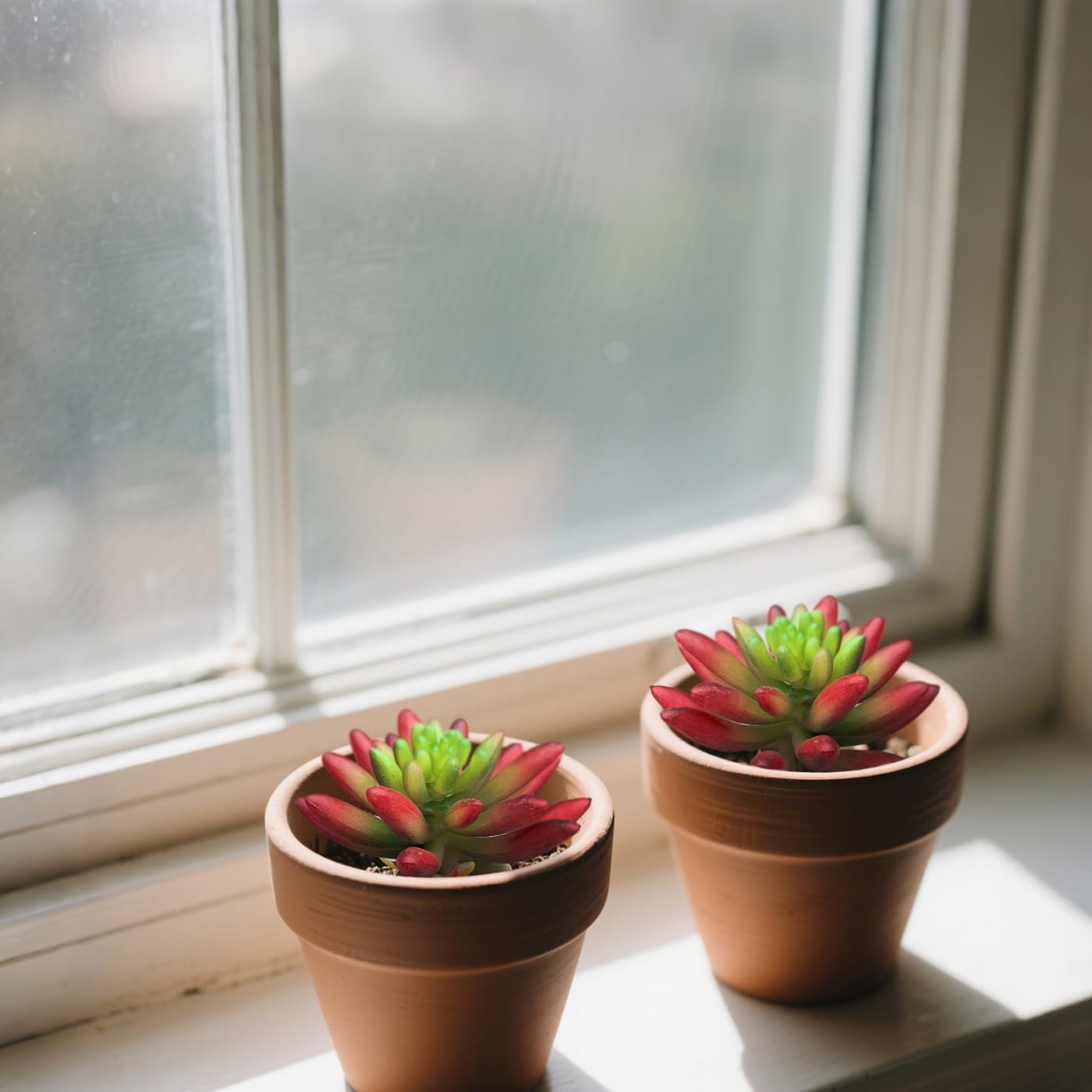 2 Pcs Artificial Succulent Plants, Realistic Fake Succulents, Artificial Plant for Garden Arrangement Decor, Red - Image 7