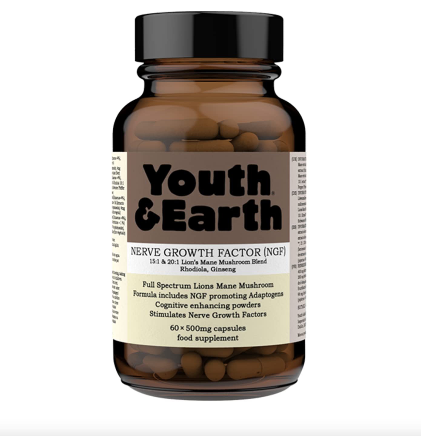 Buy Nerve Growth Factor (Full Spectrum Lion's Mane & Rhodiola) 60 x 500mg Natural Brain