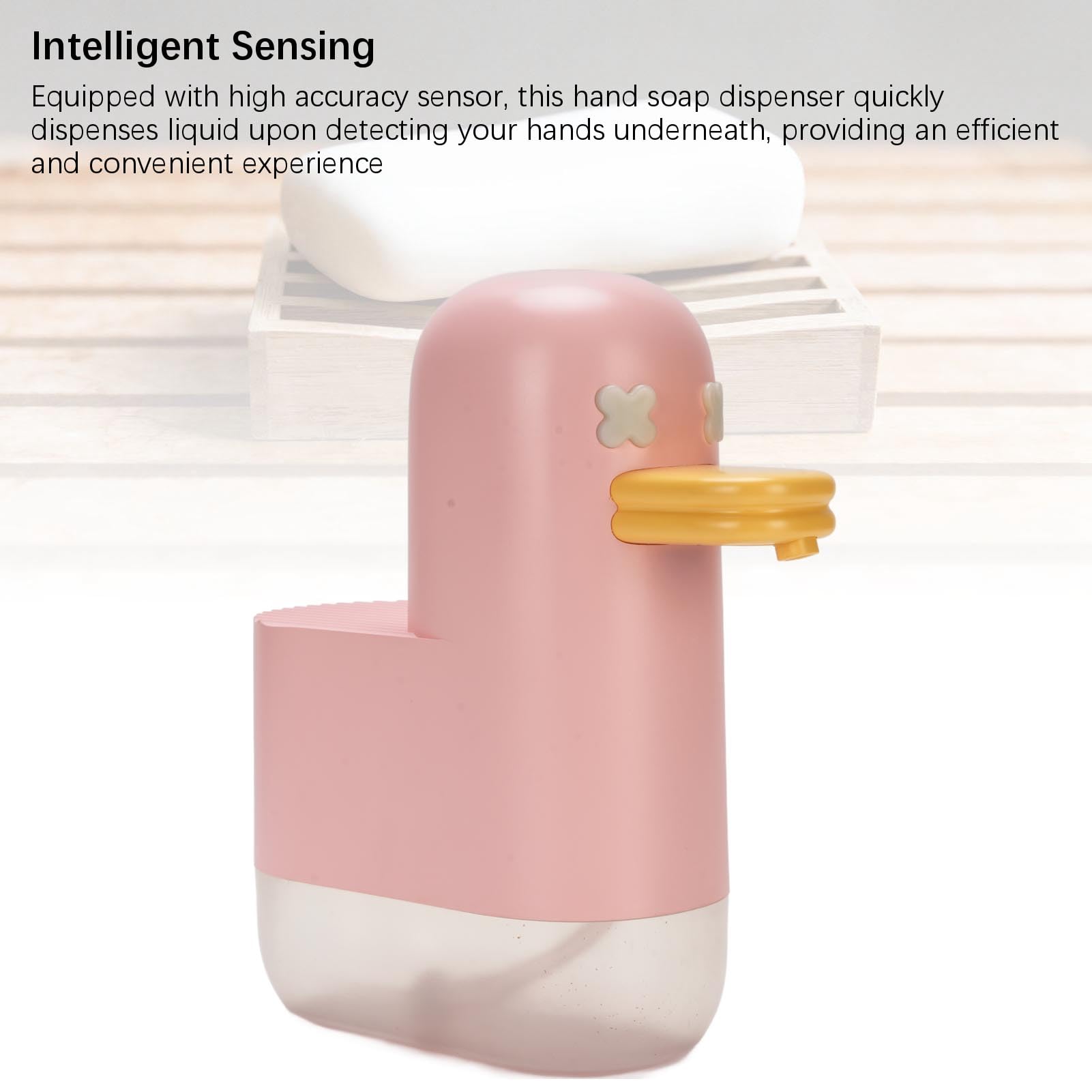 Dispenser di Sapone in Schiuma Intelligente, Dispenser Automatico di Schiuma Touchless con Sensore Ricaricabile da 1200 MAh, Rapida, Design Simpatico Anatra per Bagno, Bambini Adulti (Tipo