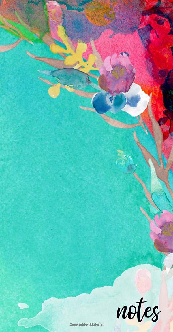 Notes: Small Grid notebook (Standard Traveler's Notebook Sized Teal Watercolor Floral)