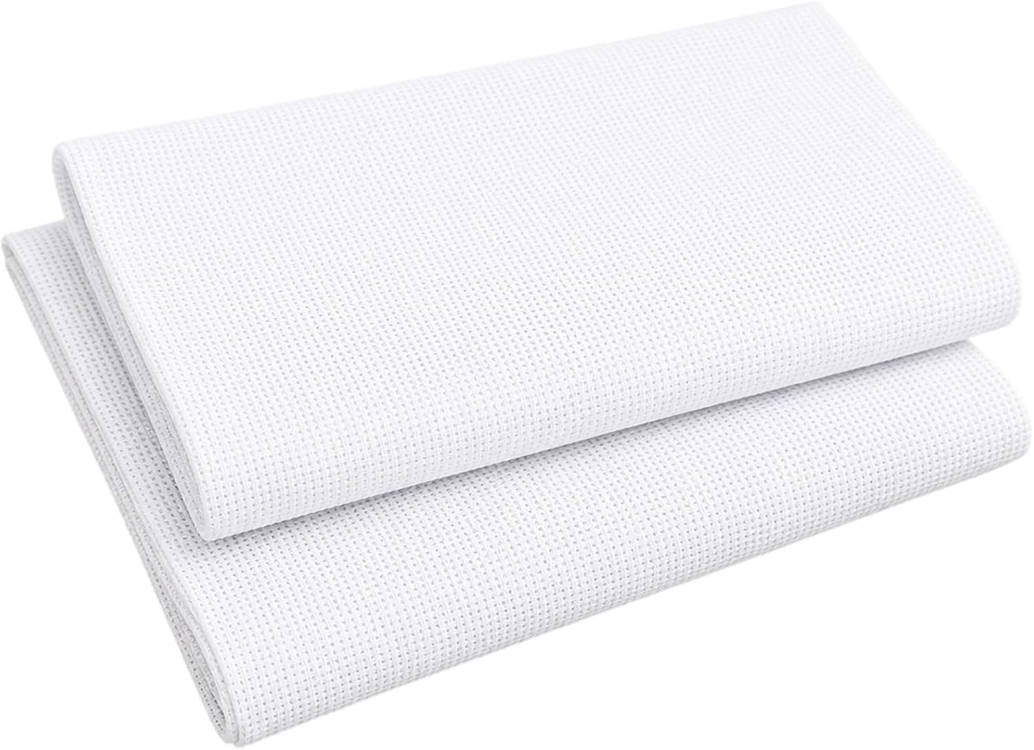 2 Pack 14 Mesh White Cotton Needlepoint Canvas Sheets 19.7x19.7 Inch