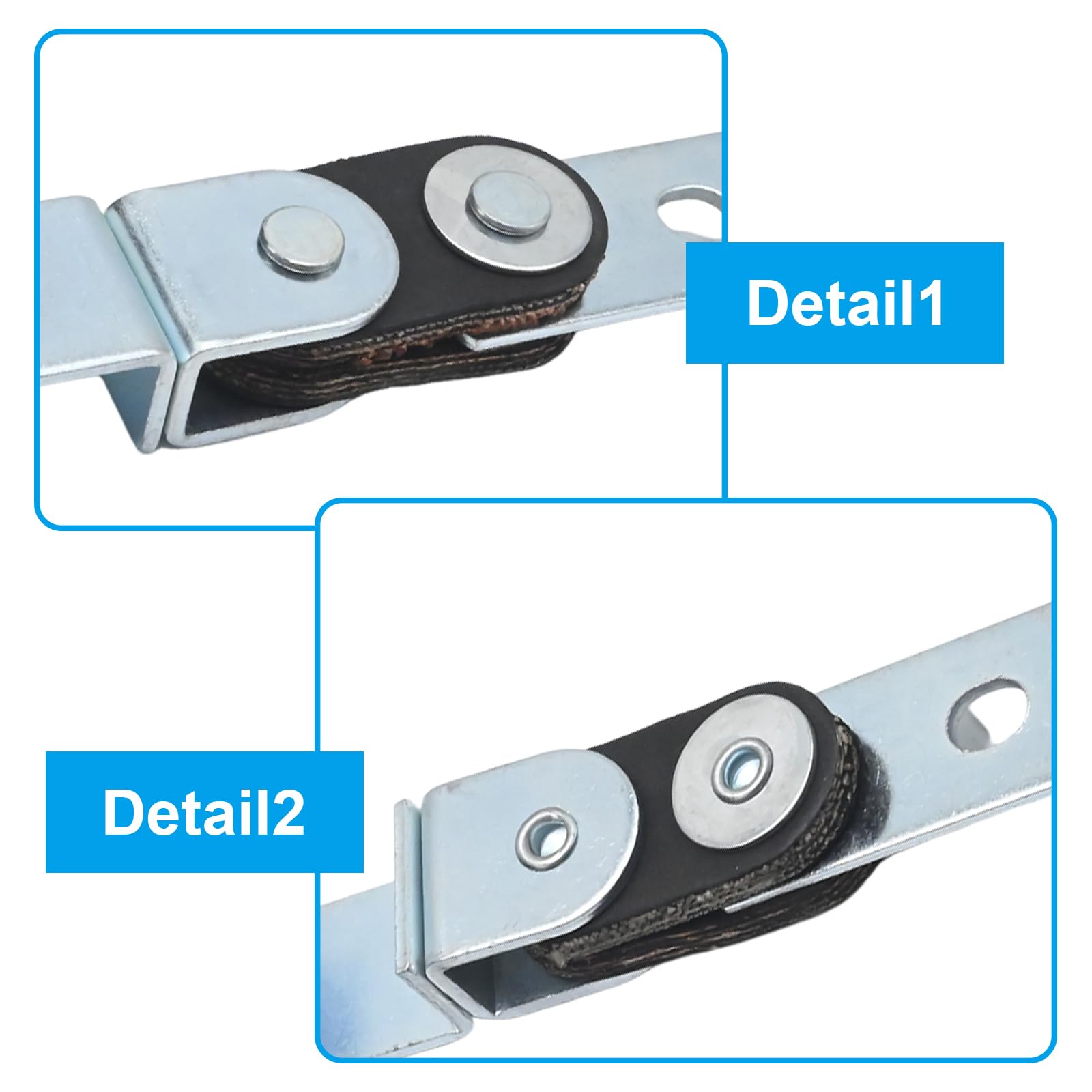 MDEOOSKY 2 Pack Swivel Exhaust Hangers with Open End Exhaust Hanger Clamps, Exhaust Hanging Hook, 360° Adjustable Exhaust Bracket, Suitable for Cars, Trucks, SUVs and Vans - 3
