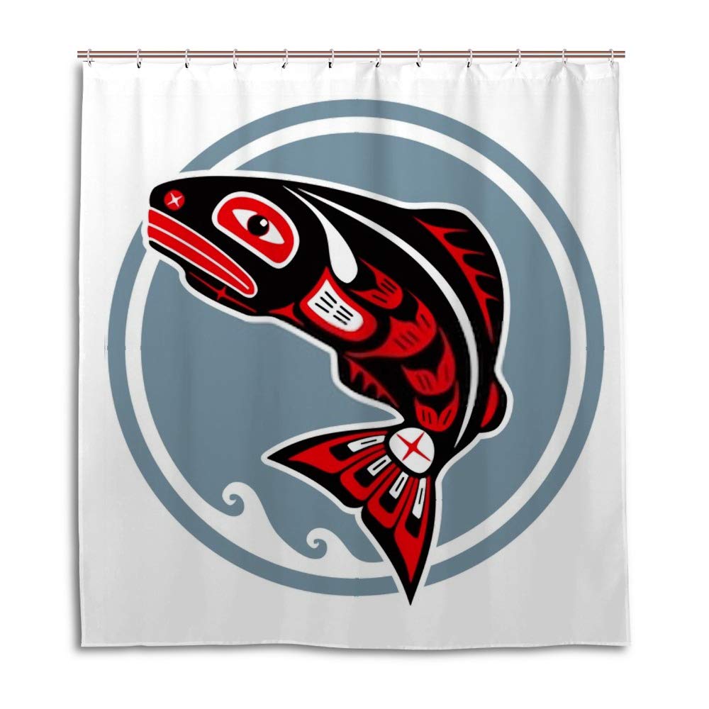 Rideau de douche poisson adieu les projections d'eau tissu lavable
