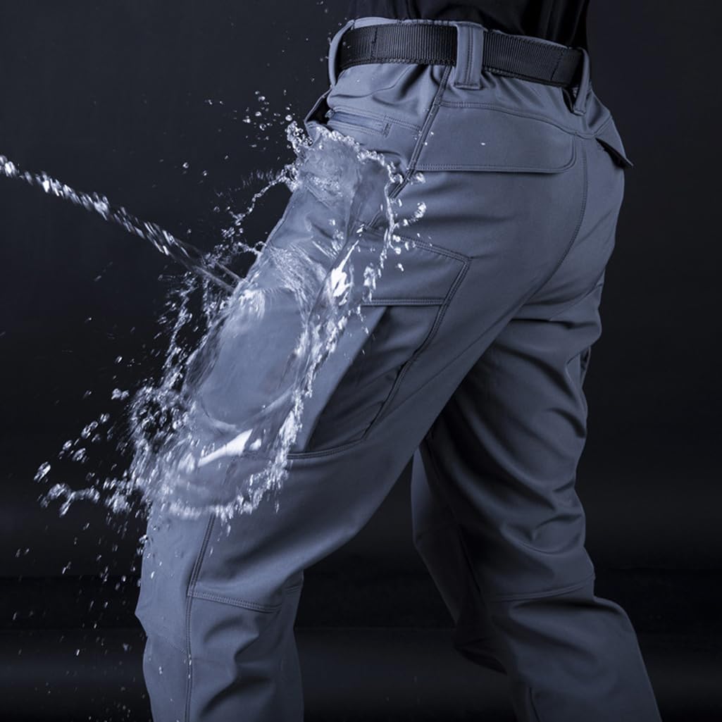 Pantalones Tácticos para Hombre, Pantalones Cargo Térmicos De Forro Polar Antidesgarro Resistentes Al Agua