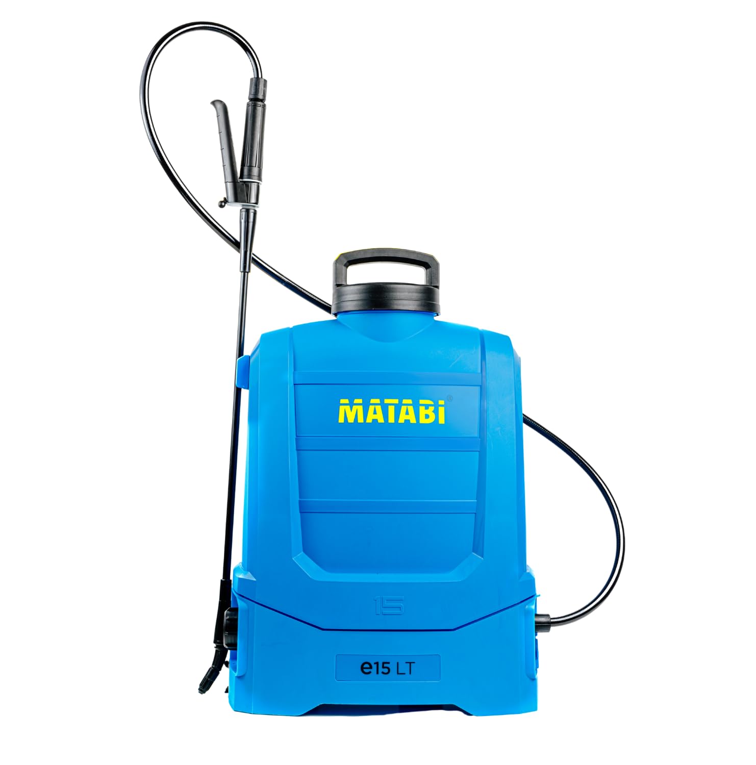 Matabi e15LT Akku Drucksprüher 15 l - 12V Lithium-Akku | 2 Düsen - Akku-Spritze, Schnellladung - Bis 150 l Autonomie - Für Gemüsegärten, Gärten und als Rückenspritze