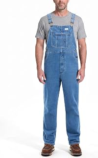 HISEA Overalls for Men Flex Denim Bib Stretch Jean Workwear Regular fit | 13oz, stretch denim, 6 pockets, triple-stitched seams, for farming/ranching/carpentry/gardening