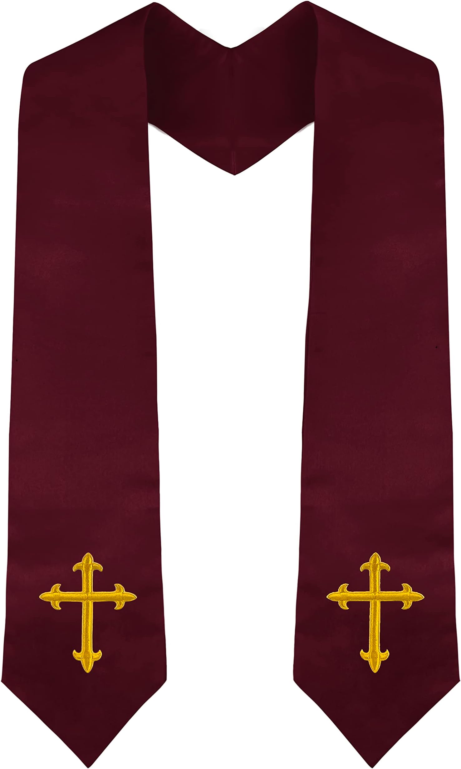 Choir Stole with Cross Embroidery for Church, Ideal for Costume,60"