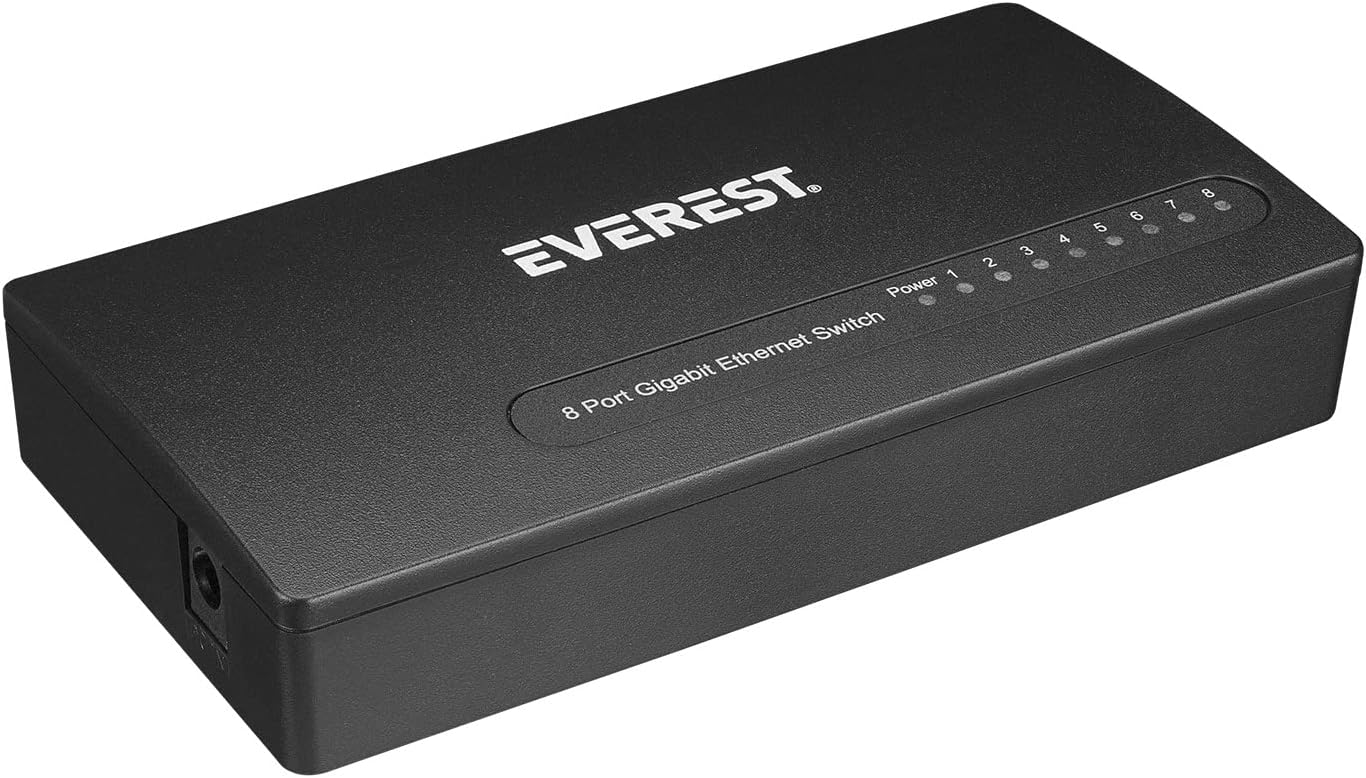 Everest ESW-808 8 Port 1000Mbps RTL8370N Gigabit Ethernet Switch Hub