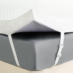 Mattress Topper Queen Homhougo 3 Inch Green Tea Memory Foam Mattress Topper with Zippered Bamboo Cover Cloud-Like Soft