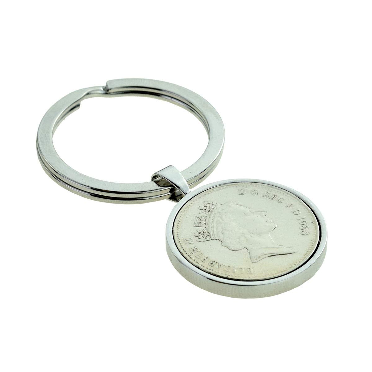 GTR-Prestige Giftware Silver Keyring with Polished Decimal Old Large Five Penny