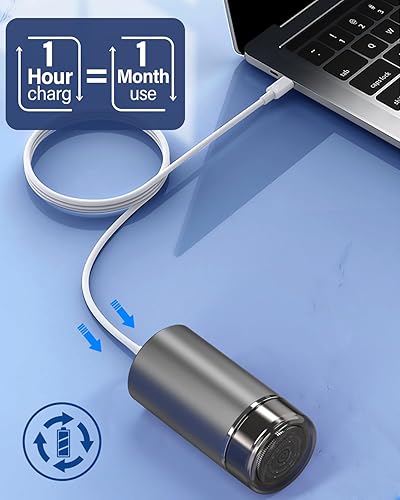Miniatura 5 de Maquinilla de afeitar eléctrica para hombres, afeitadora eléctrica recargable para hombres, maquinilla de afeitar portátil para viajes, mini