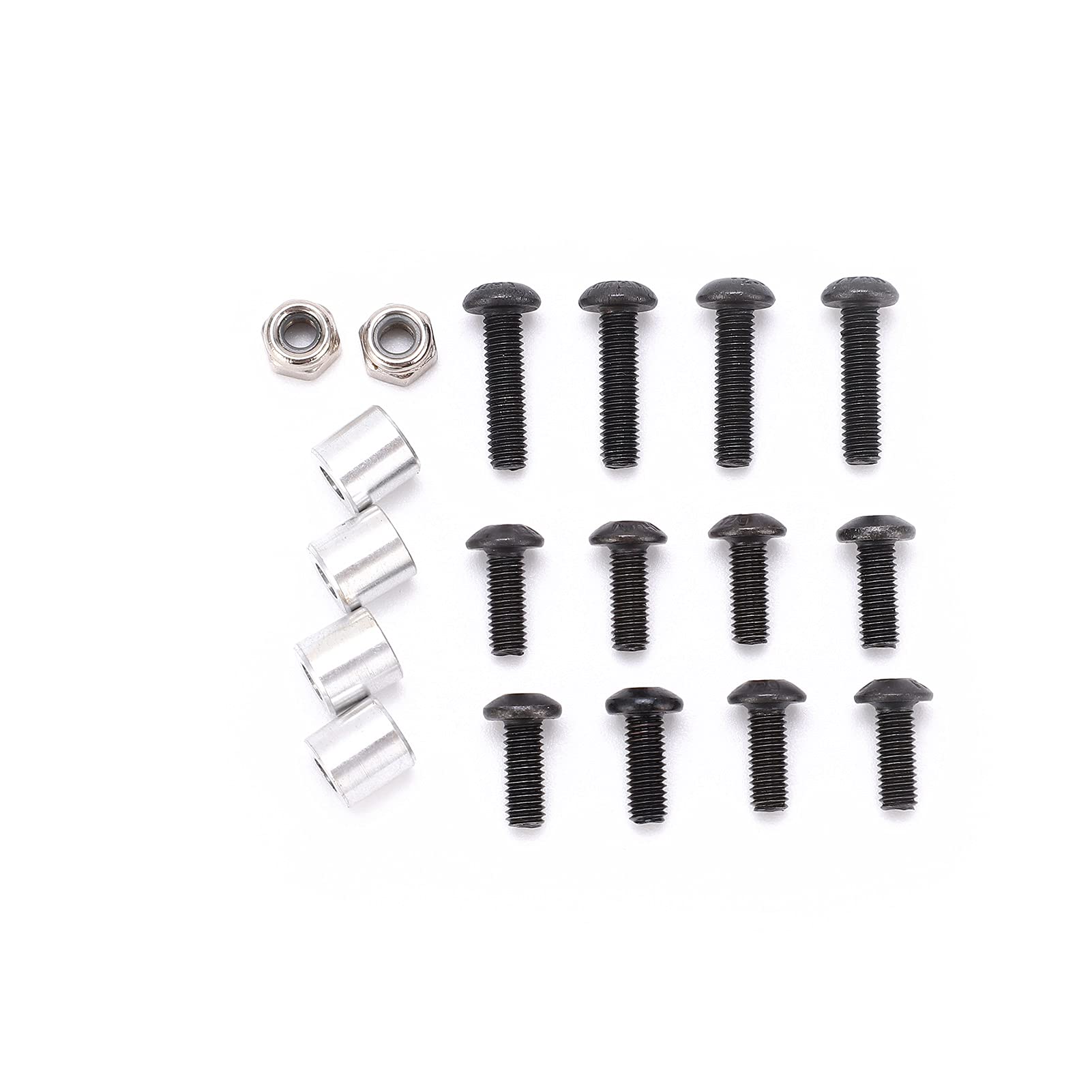 4 Soportes RC, Soportes amortiguadores para Coches RC, aleaci¨®n de Aluminio Duradera, Accesorios de Montaje de Repuesto estables para Coches de Escalada de simulaci¨®n 1:10 1:8 (Plateado)
