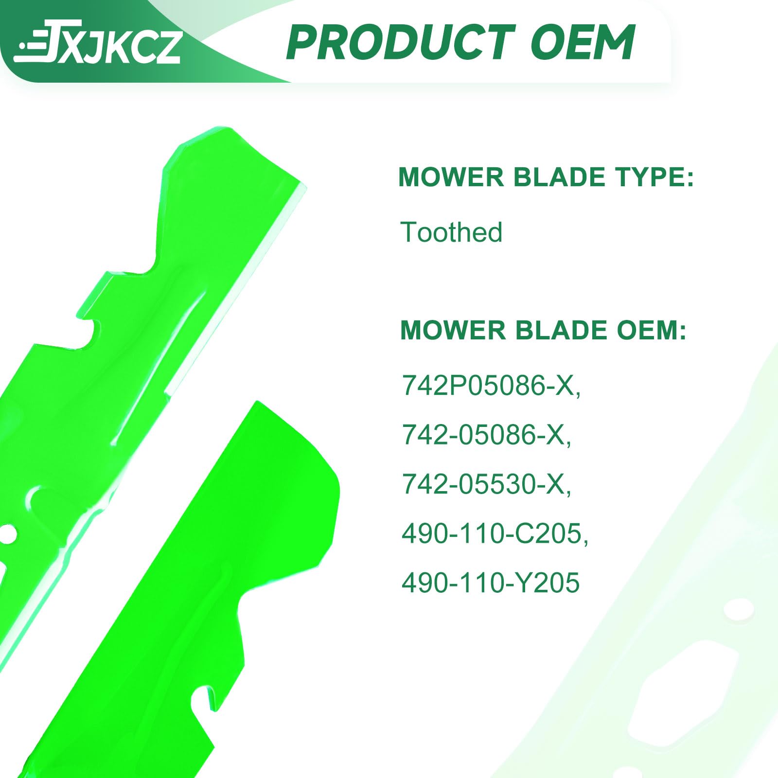 742P05086-X - Cuchilla para cortacésped de 54 pulgadas Cub Ca det MTD XT1-GT54 ST54 ZT1-54, sustituye al fabricante original 742-05086-X (mantillo dentado), paquete de 3