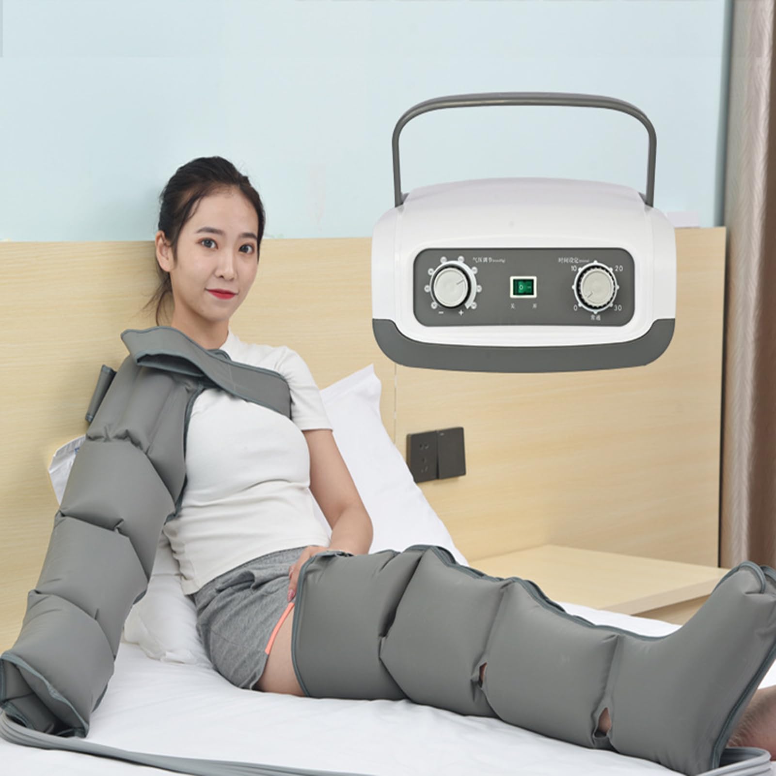 SXSLTSA Leg Compression Massager, Recovery System Compression Boots Leg Massagers for Pain and Circulation Relaxing Foot Calf & Thigh Pressure Massage Machine