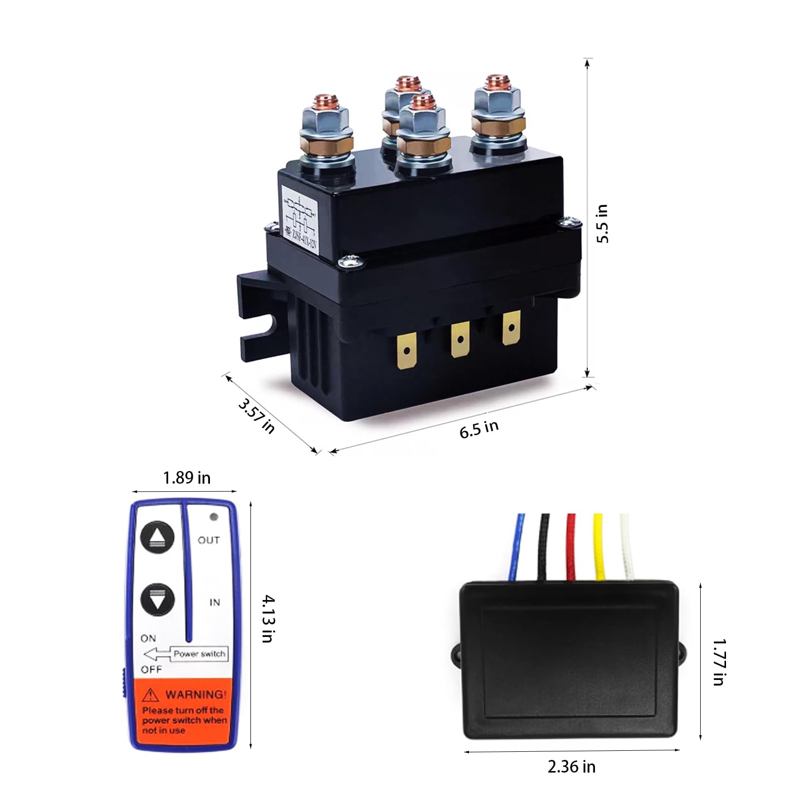 Winch Switch Wireless Winch Remote Control Kit 12V 250A Winch Solenoid Relay Badland Winch Remote - Foto 11