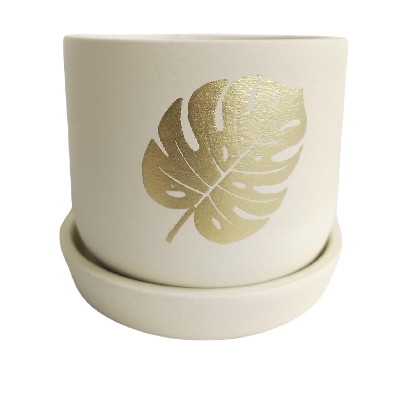 tinyshrub 5 Inch Leafy Print Ivory Barrel Shape Pot for Plants, Indoor Plant Pots with Drainage Holes Terra Cotta Flower Pot Sturdy, Lightweight & Durable for Home, Kitchen, Balcony & Office (B0CKL2B45F) Amazon Price History, Amazon Price Tracker