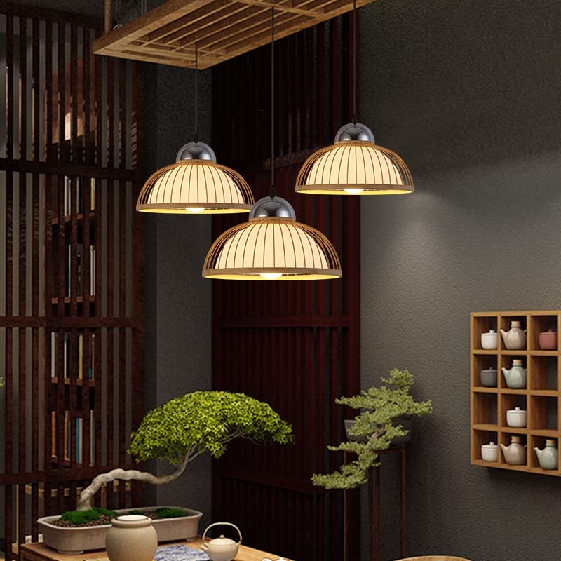 Lámpara de ratán natural tejida boho para iluminación de sala de estar 7