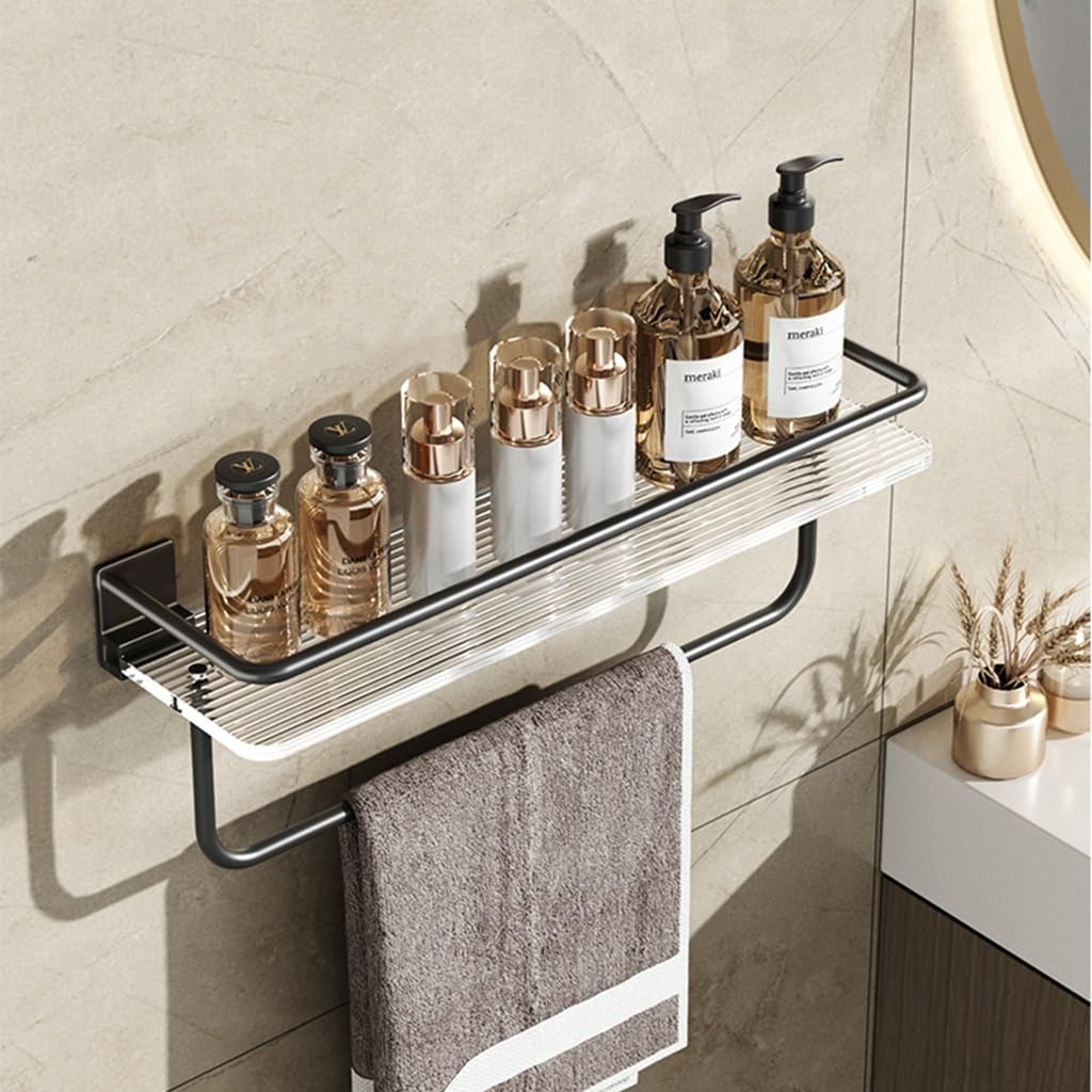Nmgkokew 2 Pezzi Mensole Bagno,Mensola per Il Bagno fissato al muro,Mensola da Doccia Senza