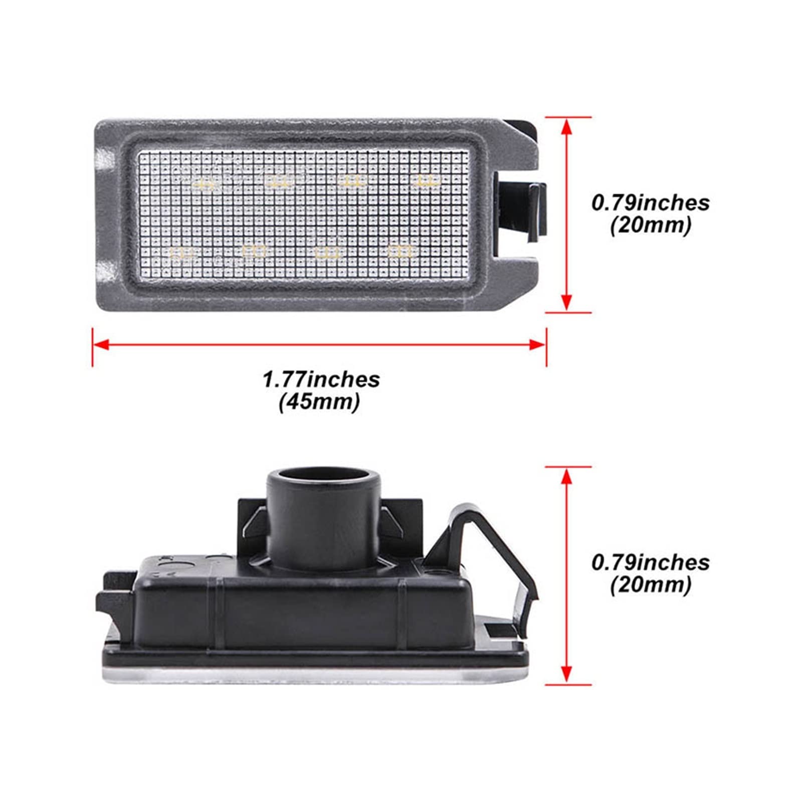 DEHIWI Lámparas de Luz de Matrícula Para Grand Cherokee 14-20 Compass Patriot 14-17 Para Viper 13-17 Luces - Blancas Para Matrícula