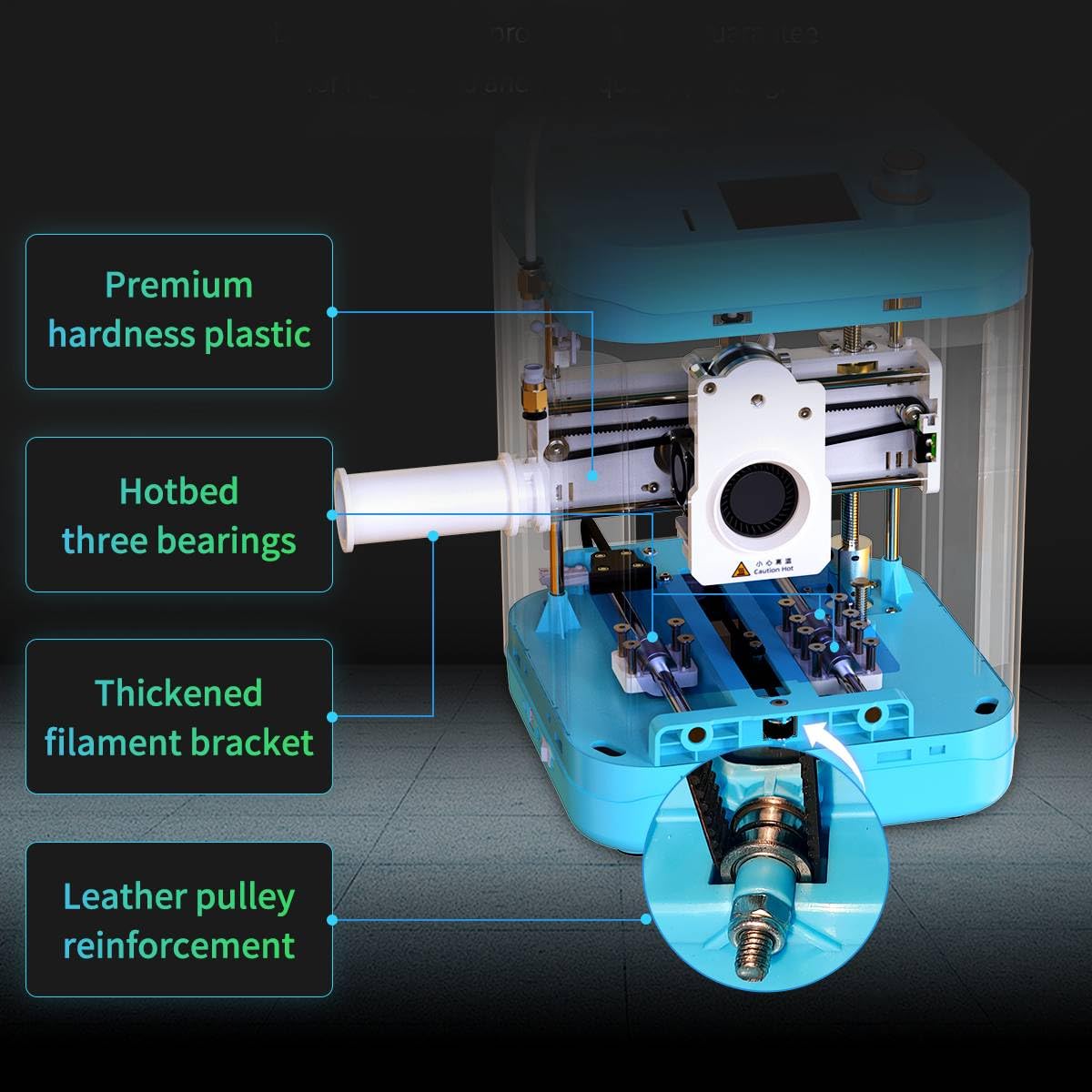 Stampante 3D M1 Mini ad Alta Velocità 250mm/s, Livellamento Automatico 16 Punti, Estrusore Direct Drive Dual Gear, Rilevamento Filamento, Schermo LCD 2,4", Piatto PEI Riscaldato