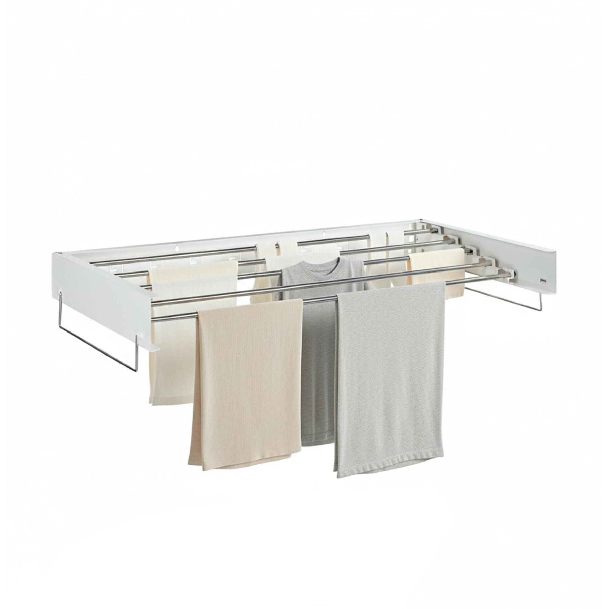 Tendedero Plegable de Pared 5 Niveles para Colgar Ropa | Extensible y abatible | Incluye asa Colgante | Soporta hasta 30 kg | Profundidad Plegado 3 cm | 80 o 100 cm (100cm)
