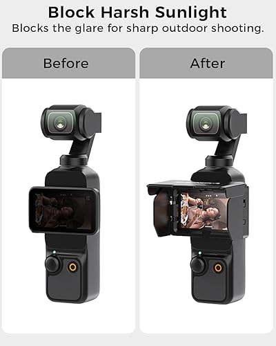 Miniatura 2 de Funda de pantalla plegable para DJI Osmo Pocket 3 accesorios, protector compacto antirreflejos para disparos al aire libre, cubierta de parasol para