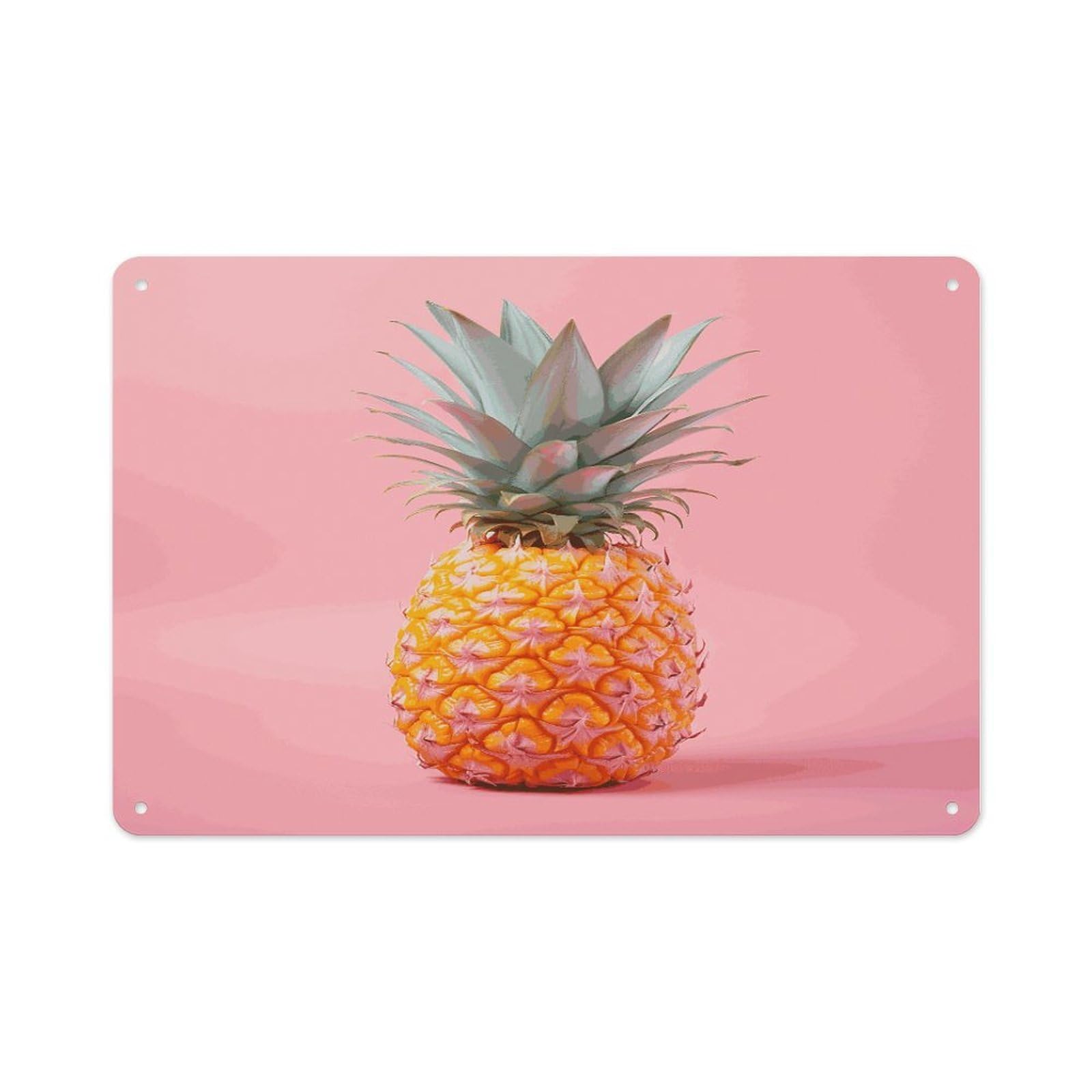 Btcowzrv Style A Pineapple Metal Sign 7.9 X 11.8 Inch, Aluminum Sign Wall Art Decor Easy To Install, Decorative Plaque For Home Bar Kitchen Pub Shop Garage
