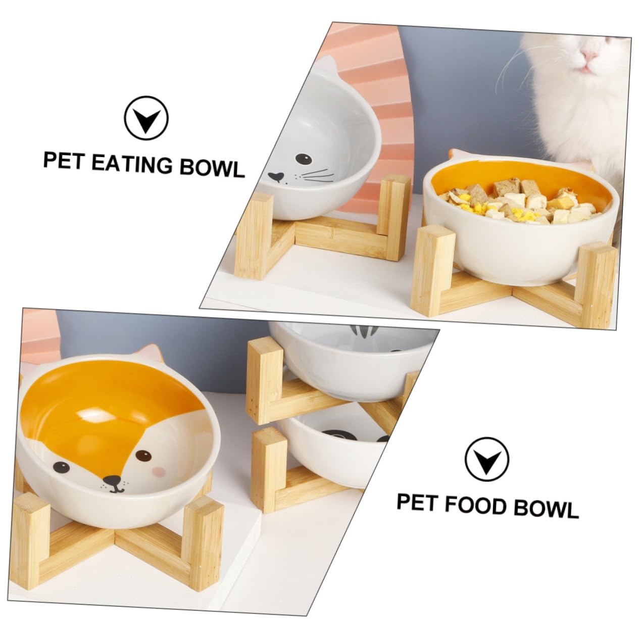 BCOATH 1Set Pet Feeder Bowl for Cats and Dogs Cartoon Eating Bowl with Stand and Durable Design Easy to for Pet Feeding and Drinking
