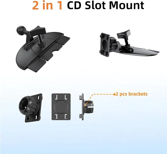 Portable Car GPS Mount, 17.2mm Ball Adapter CD Slot for Phone Holder, Magnetic Mount, Compatible with 7-10.26 inch Monitors, Adjustable Telescopic