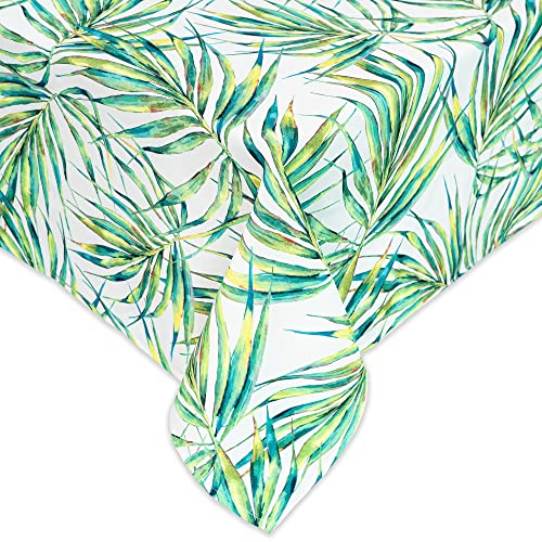 Yihomer Spring & Summer Outdoor Table Cloth - 60 X 84 Inch Rectangle Tablecloth - Waterproof Wrinkle Free Table Cover With Zipper And Umbrella Hole, Palm Leaves Dream #TOP1
