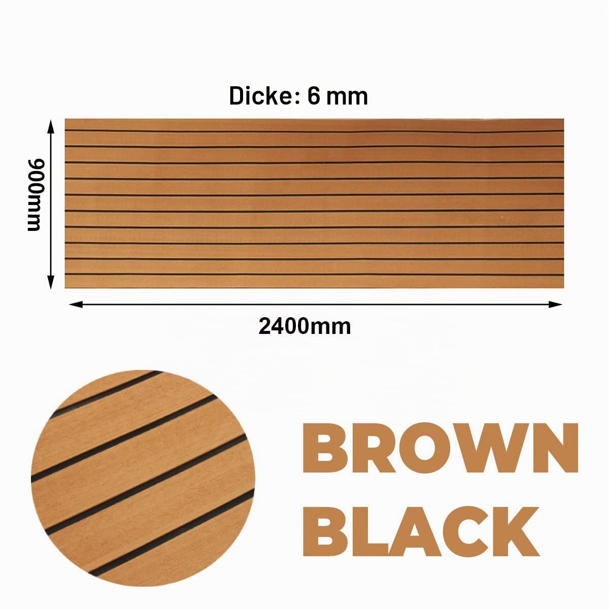 Neue Generation Eva-Schaum rutschfeste Marine Matte Rückseite mit 3 M Klebstoff, Synthetische Teakdecks für Boote, Kajak