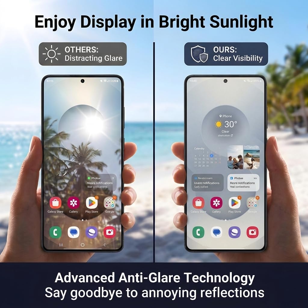 Didisky Confezione da 3 pellicole protettive opache per Samsung Galaxy S24 Plus/S25 Plus, vetro antiriflesso con kit di allineamento automatico per un'installazione impeccabile senza bolle