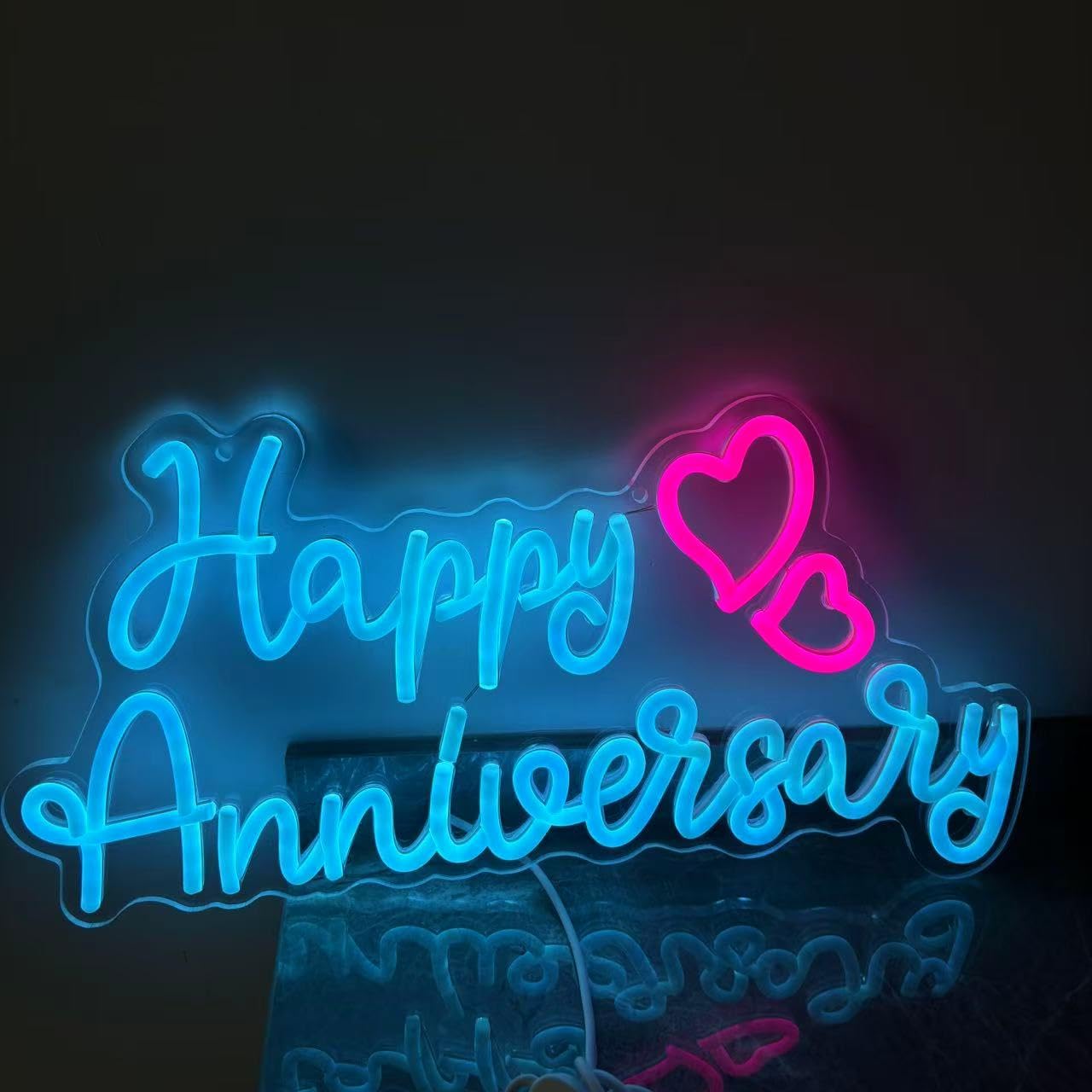 Happy Anniversary - Targa al neon Happy Anniversary LED, luce Happy Anniversary, targa per matrimoni, celebrazioni, feste, decorazioni per coppie, regali