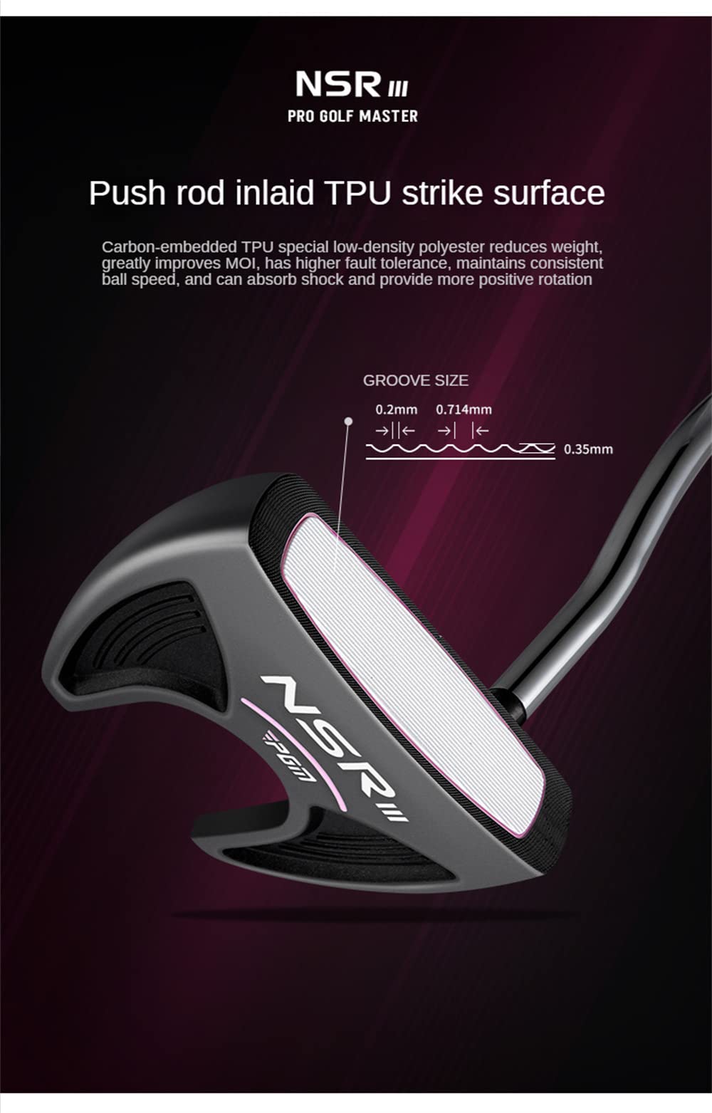 Mallet - Putter de golf para mujeres diestras y jugadoras de 3 grados con cubierta protectora para la cabeza