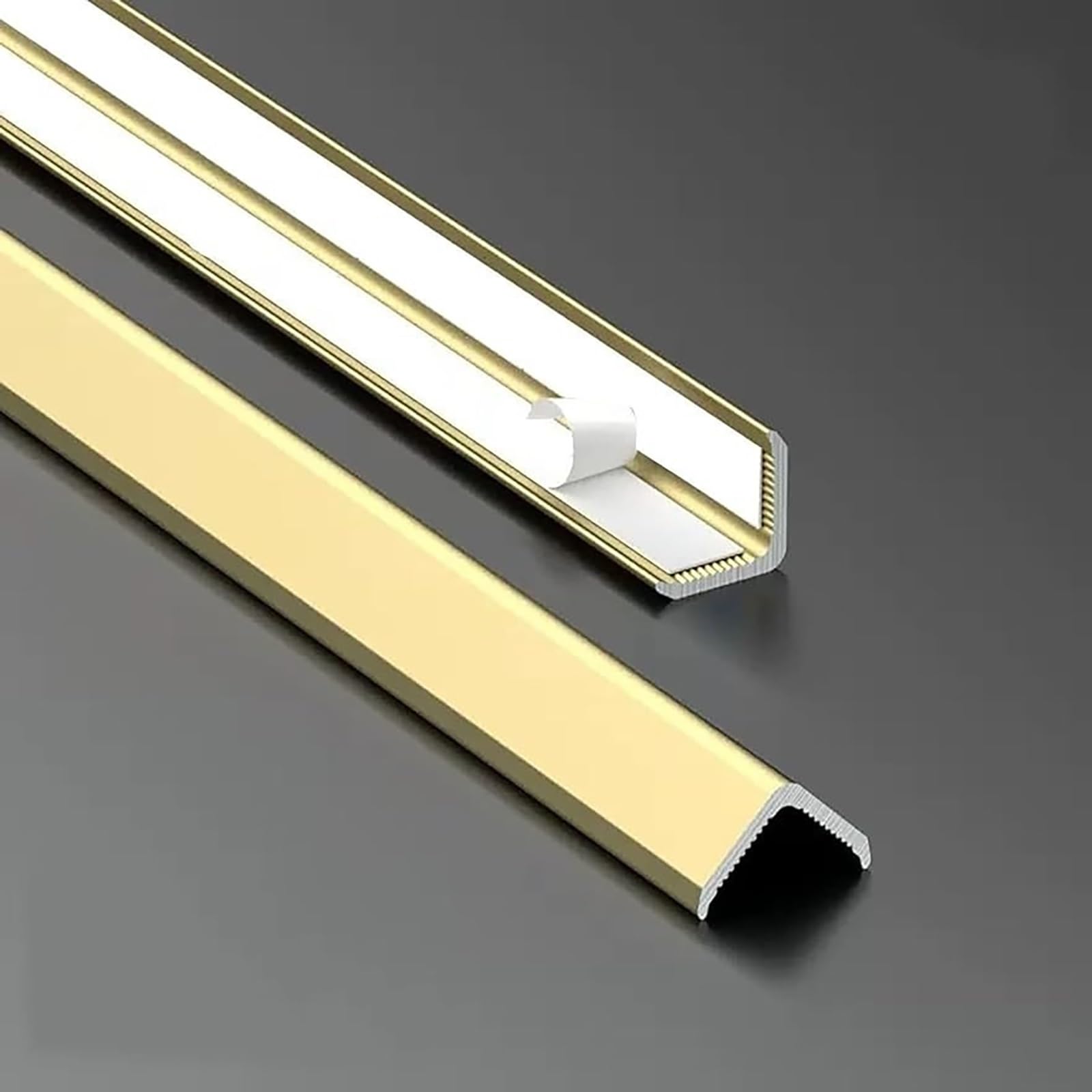 Raouoae Aluminium Angle Trim & Skirting Board Protector Angle Strip Length: 2pcs 80cm/100cm/150cm Corner Protectors For Tiles, Worktop Edging Strip For Smooth Finish(Gold A,80cm/31.5in)