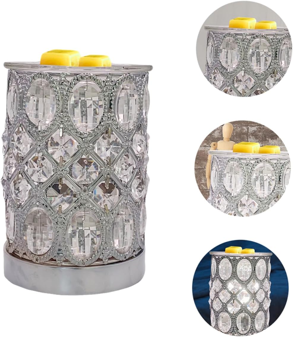 STOBAZA Crystal Aromatherapy Furnace Wax Elegant Fragrance Holder Home Use Night Light Simple Design No Fire Required