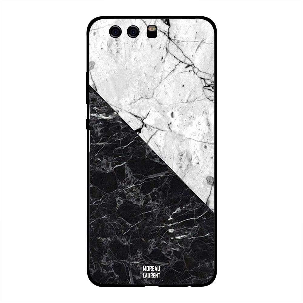 Huawei P10 Plus Case Cover Black And White Marble Pattern, Moreau Laurent Premium Phone Covers & Cases Design