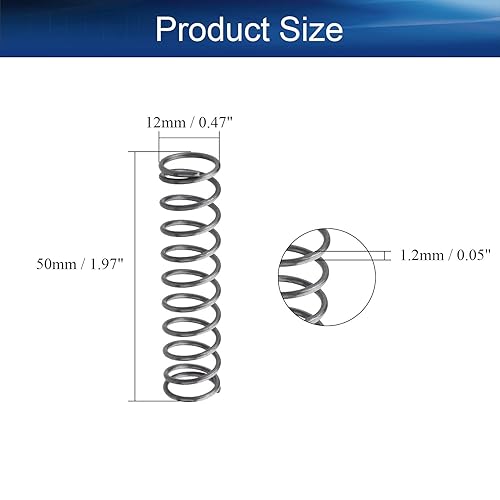 Miniatura 130 de Bettomshin 20 muelles comprimidos, 0.01 pulgadas de diámetro de alambre x 0.12 pulgadas de diámetro x 0.59 pulgadas de longitud libre, construcción