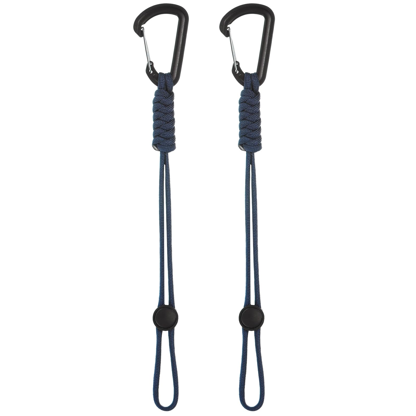 M METERXITY 2-Pack Paracord Keychains with Clips, 10 Inch Braided Lanyard Strap D Ring Adjustable Buckle Backpack Accessories for Camping/Hiking/Fishing/Traveling/Outdoor [Dark Blue]