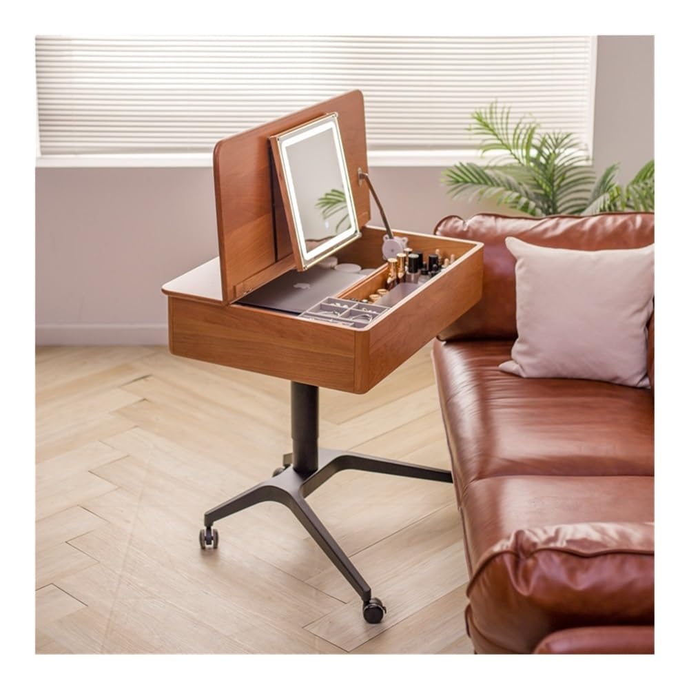 Set Tavolo e sedie Vanity Desk con Specchio Ribaltabile e toletta Mobile luci Tavolo da Trucco