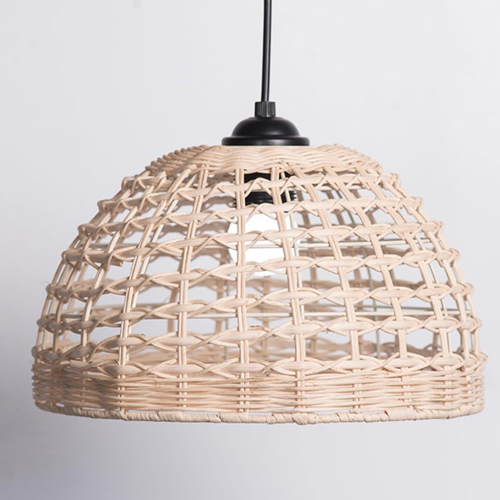 Gadpiparty Woven Pendant Lamp Shade Rustic Woven Lampshade for Light Bulb Decorative Vintage Design for