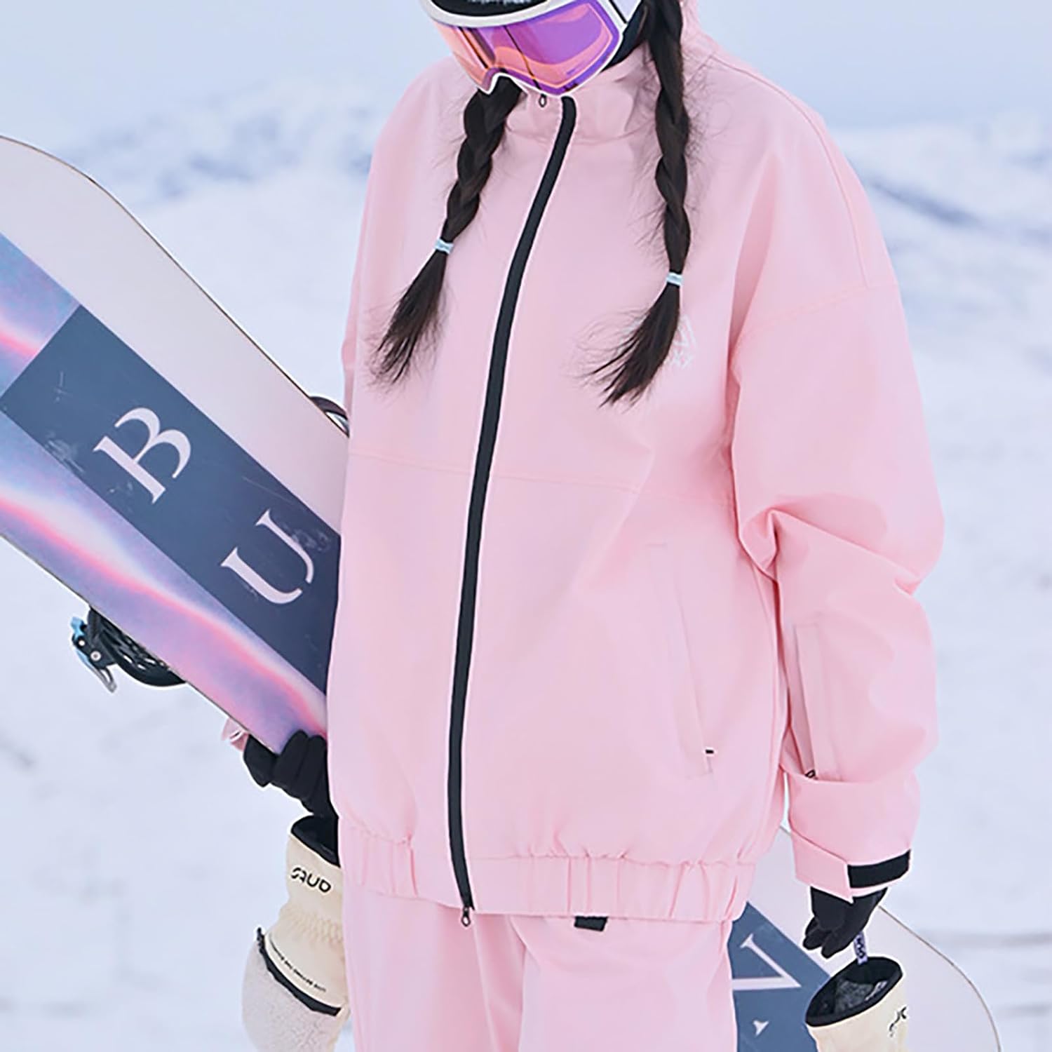 [hvreiop] スキーウェア 上下セット レディース メンズ 軽量 スノージャケット スキーパンツ 2点セット 撥水 防寒 保温
