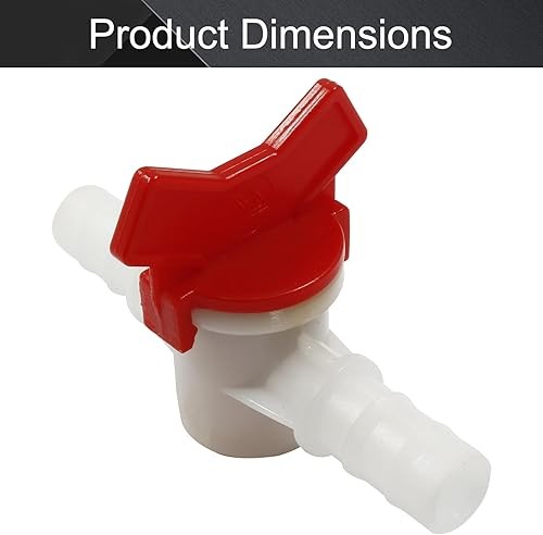 Miniatura 3 de Paquete de 2 válvulas de interruptor de riego por goteo, válvula de bola de identificación de manguera de púas de 12 pulgada para mangueras de riego