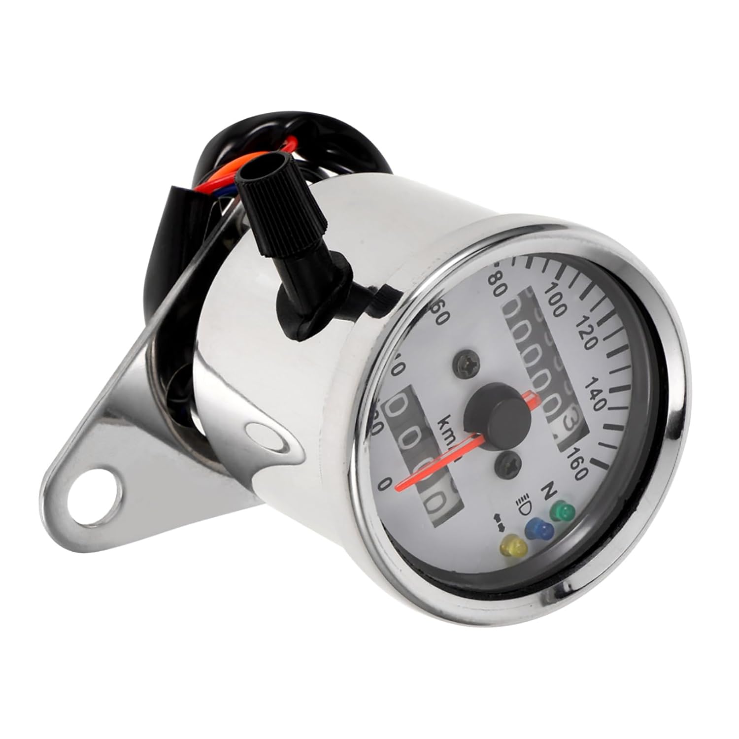 Luxshiny Motorcycle Dual Speedometer Gauge Led Indicators Vintage Design for Enhanced Style and Clarity Easy Installation for Custom Motorbike Upgrades
