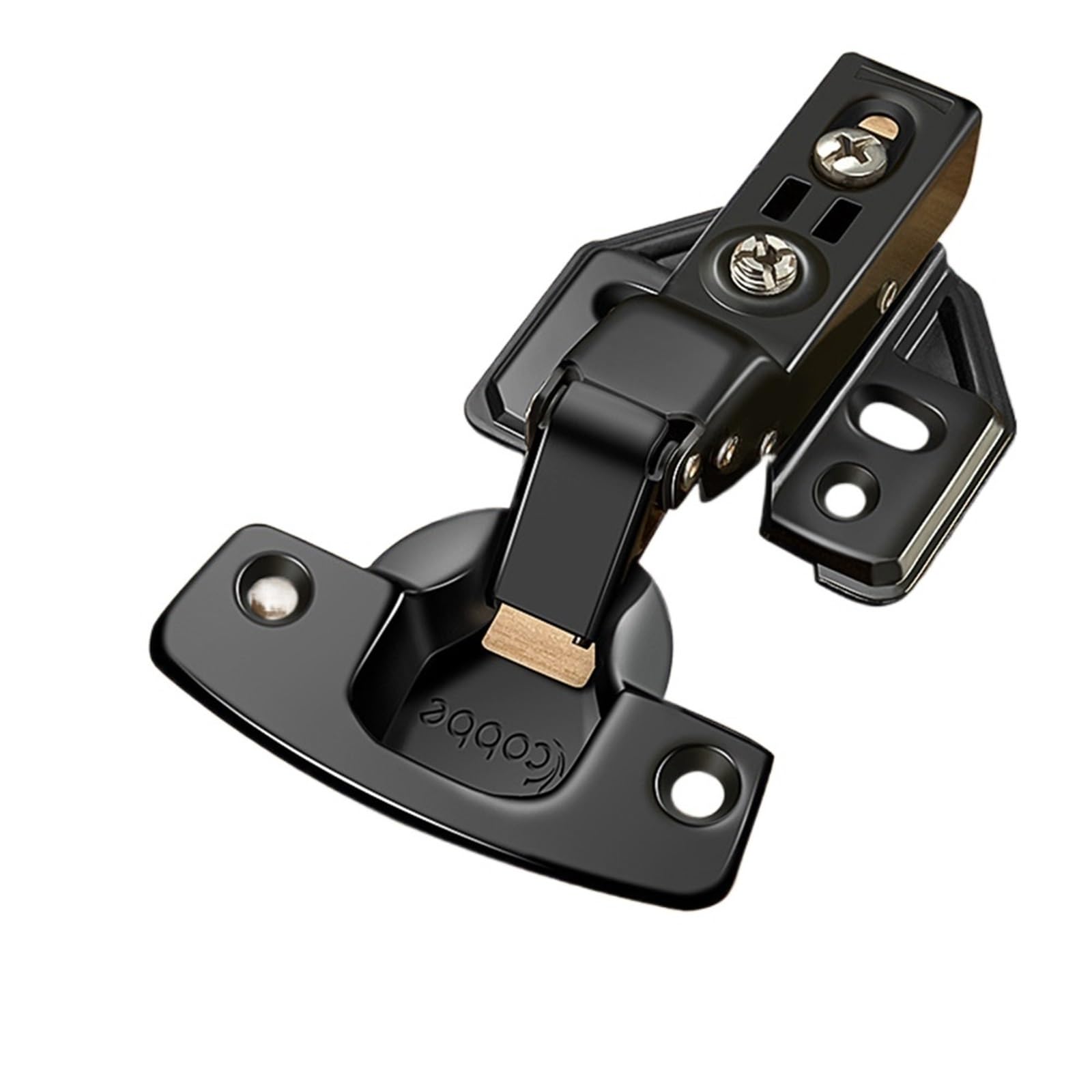 1pcs Cabinet Door Stainless Steel Hinges(Black-Half Overlay)