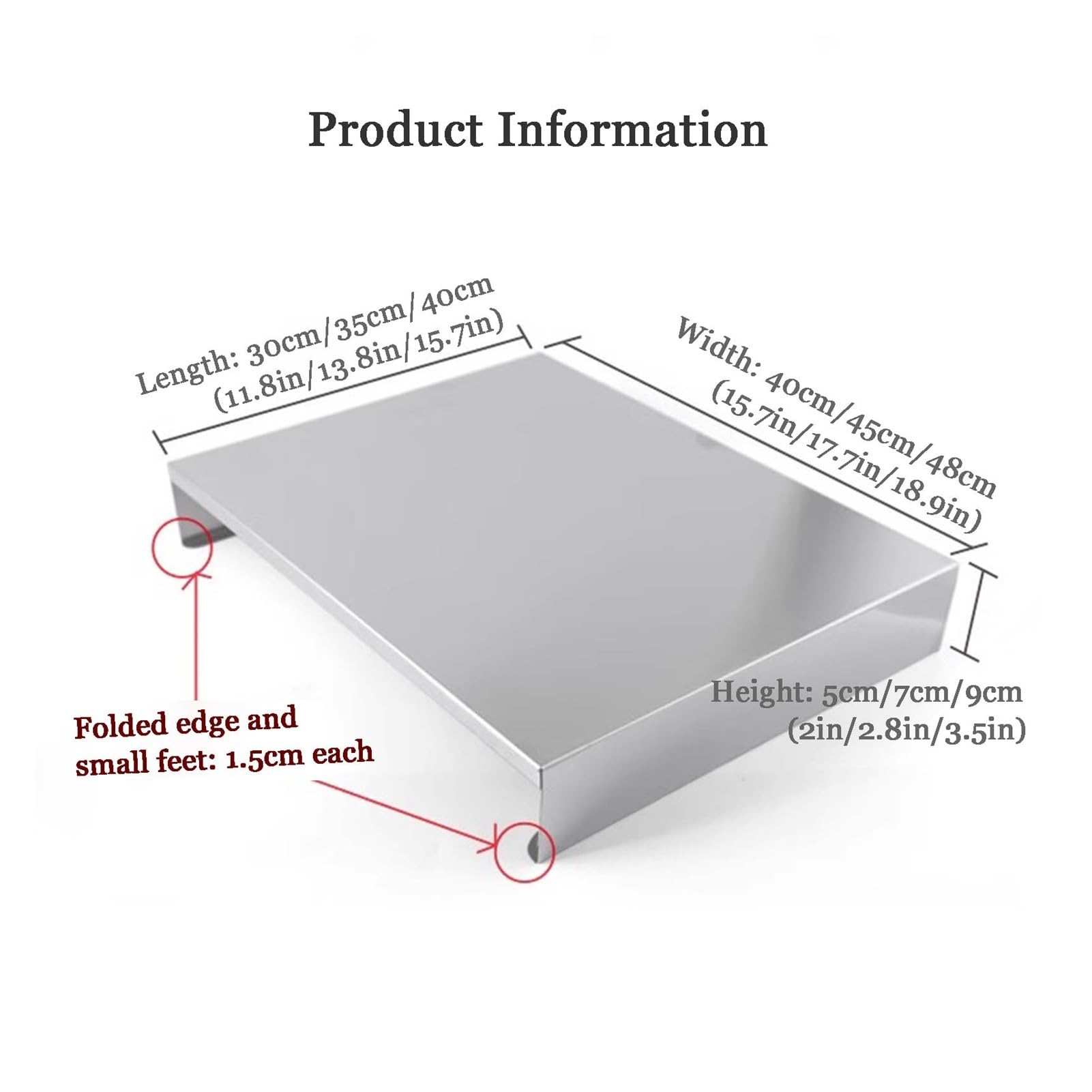 Couvercle de plan de travail en acier inoxydable résistant à la chaleur facile à installer pour four électrique (35 x 48 x 7 cm) durable et élégant accessoire de cuisine